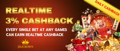 realtime 3% cashback every single bet or game